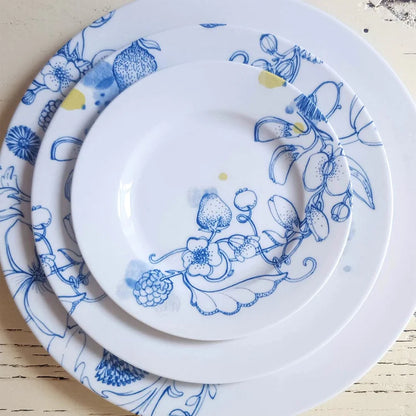 set of 2 Blue Summer bread plates #1