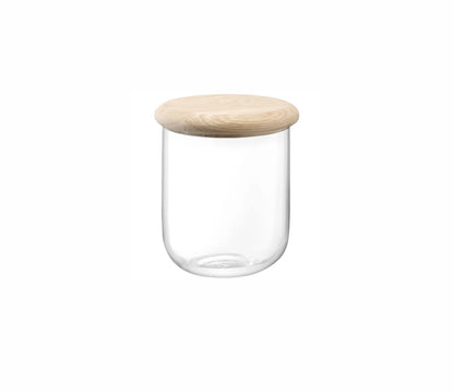 Dine Container & Oak Lid 12.5cm H14cm Clear