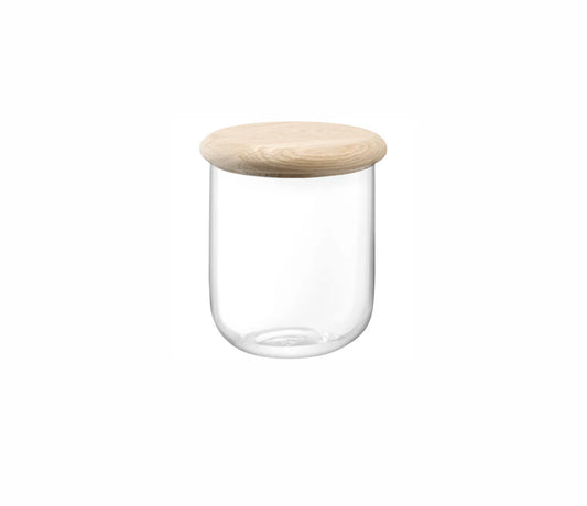 Dine Container & Oak Lid 12.5cm H14cm Clear