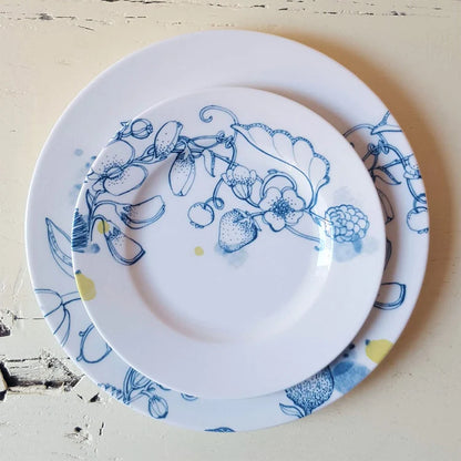 set of 2 Blue Summer bread plates #1