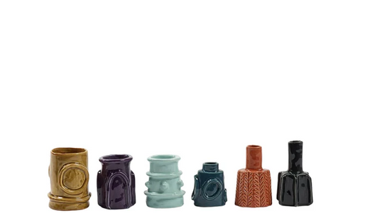 Vase – 6pcs Assorted Glazed Molly