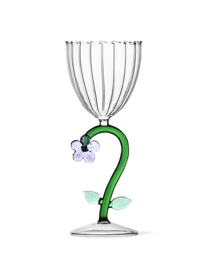 Optical Stemmed Glass - Lilac Flower