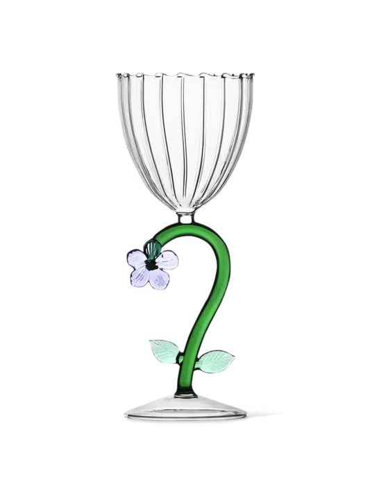 Optical Stemmed Glass - Lilac Flower