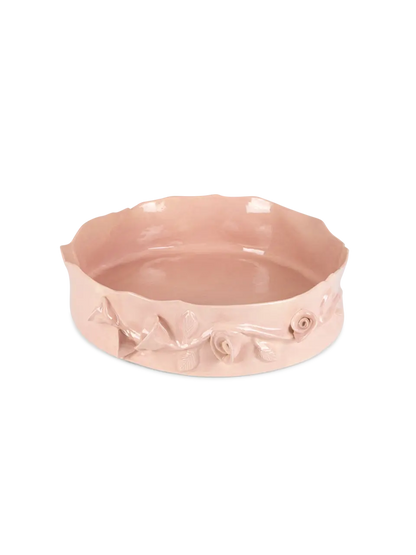 Flower Crafted Round Dish