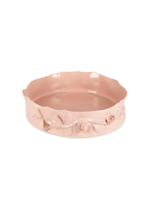 Flower Crafted Round Dish
