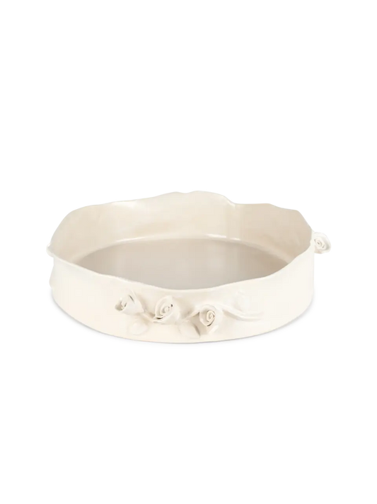 Flower Crafted Round Dish