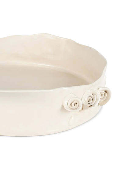 Flower Crafted Round Dish