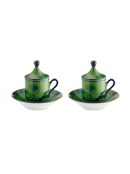 Oriente Italy Malachite Tete A Tete Coffee Set