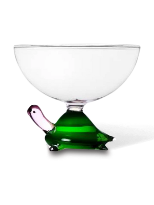 Transparent Bowl Green Turtle