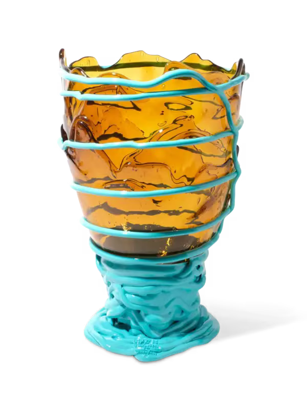 Fish Design Amber Vase