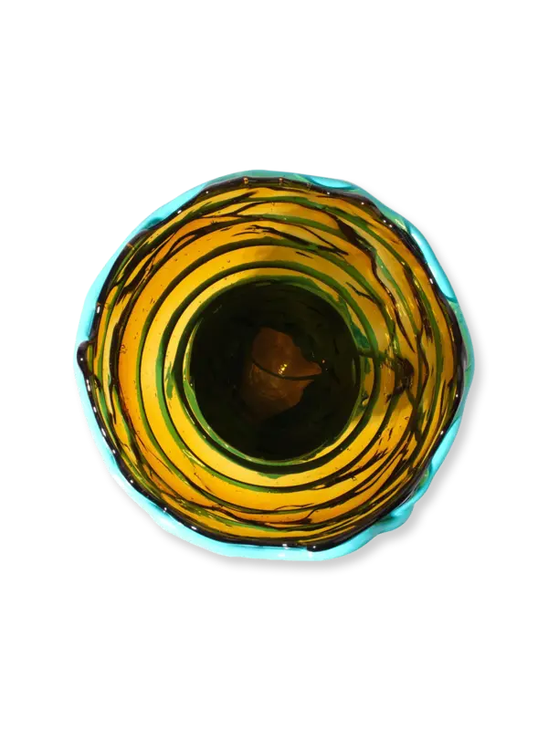 Fish Design Amber Vase