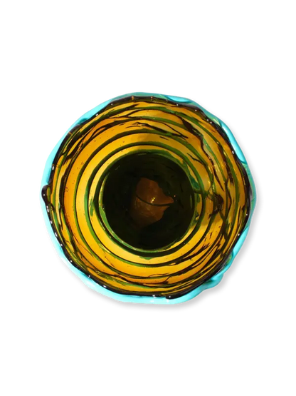 Fish Design Amber Vase