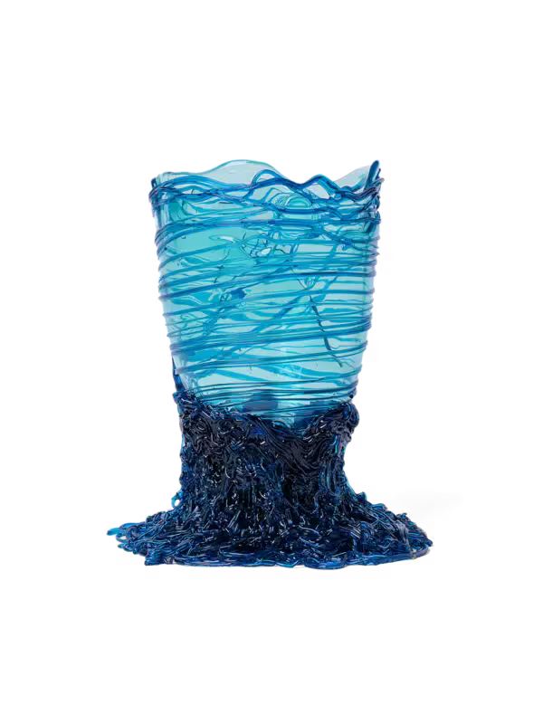 Fish Design Spaghetti Blue Medium Vase