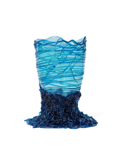 Fish Design Spaghetti Blue Medium Vase