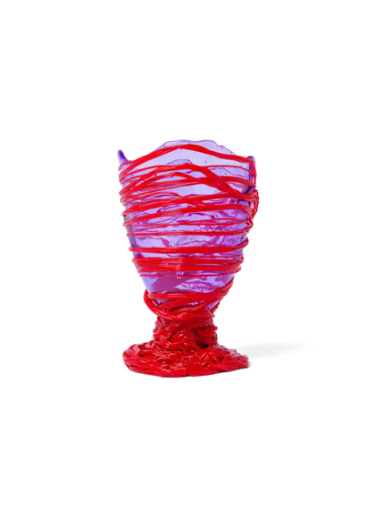 Fish Design Ruby & Red Vase - Small