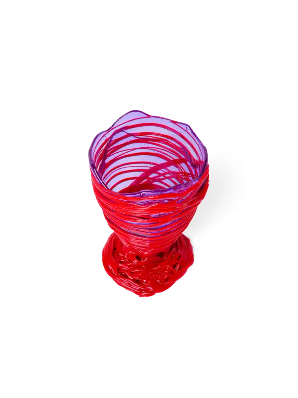 Fish Design Ruby & Red Vase - Small