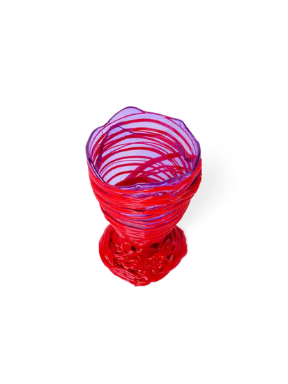 Fish Design Ruby & Red Vase - Small