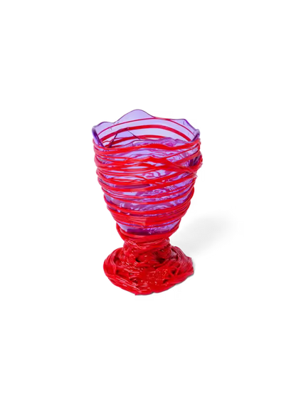 Fish Design Ruby & Red Vase - Small