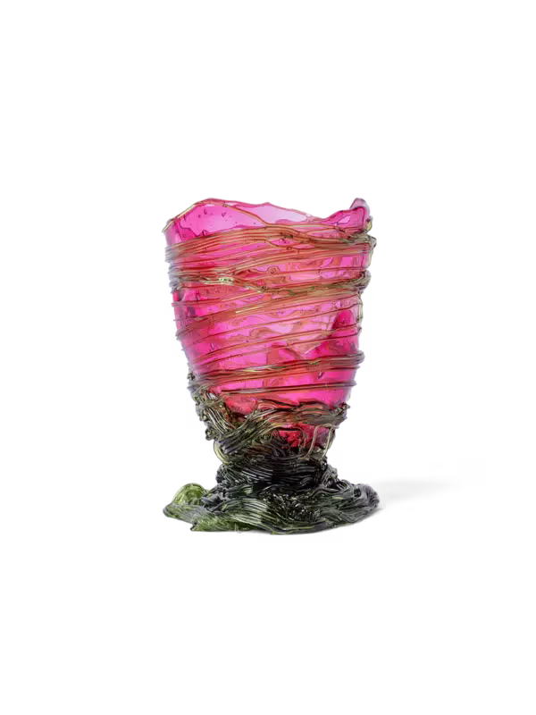 Fish Design Ruby & Black Vase - Small