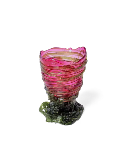 Fish Design Ruby & Black Vase - Small