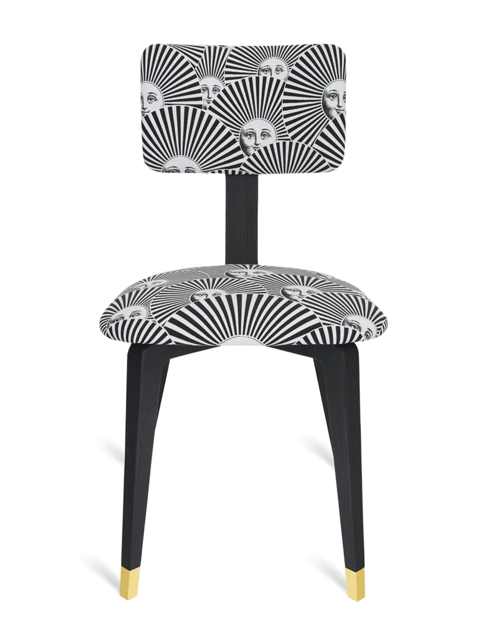 Padded Chair Soli A Ventaglio Open Pore Black Lacquered Ash Base