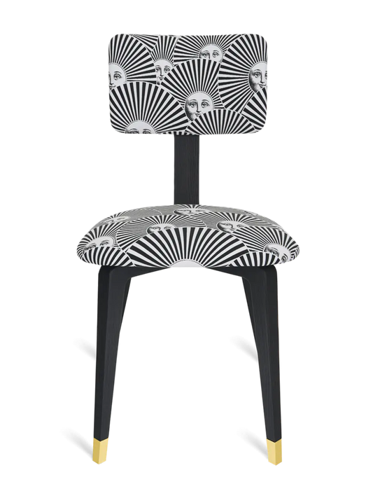 Padded Chair Soli A Ventaglio Open Pore Black Lacquered Ash Base