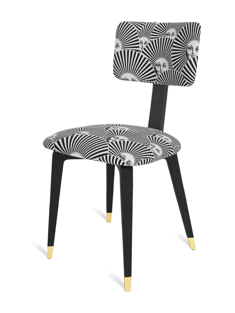 Padded Chair Soli A Ventaglio Open Pore Black Lacquered Ash Base