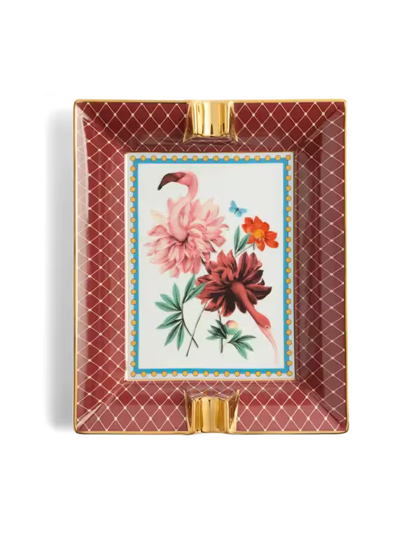 Bird bloom Bordeaux Ashtray