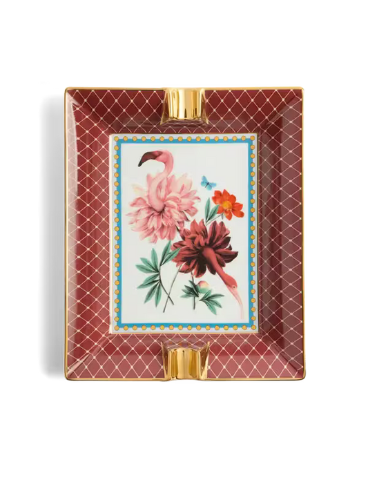 Bird bloom Bordeaux Ashtray