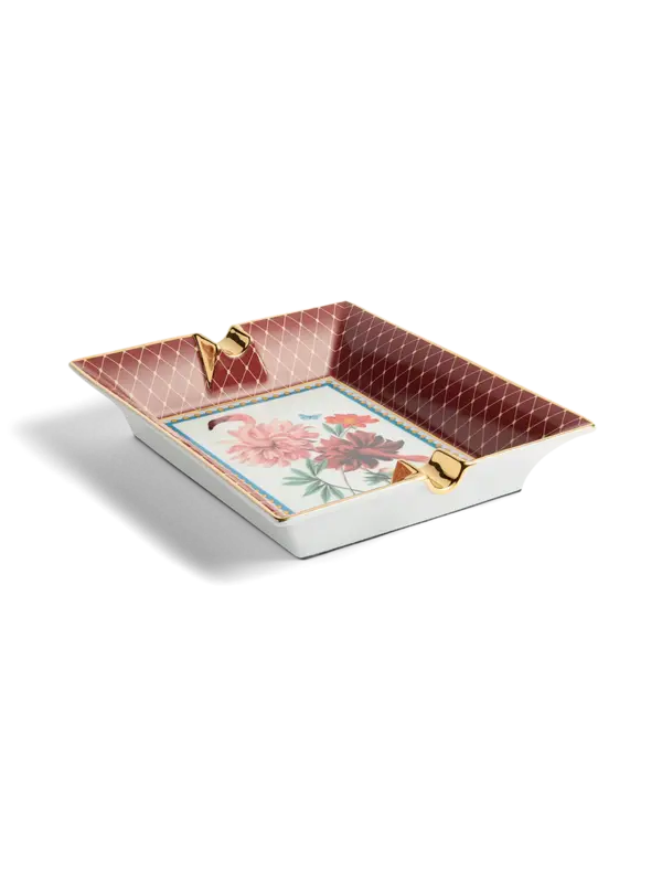 Bird bloom Bordeaux Ashtray
