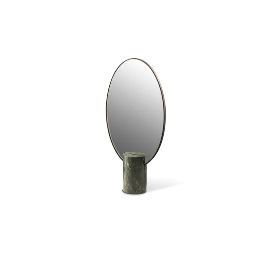 Oval Mirror With Marble Vase