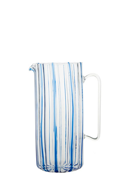 Serlio Loos Blue Stripe Glass Pitcher
