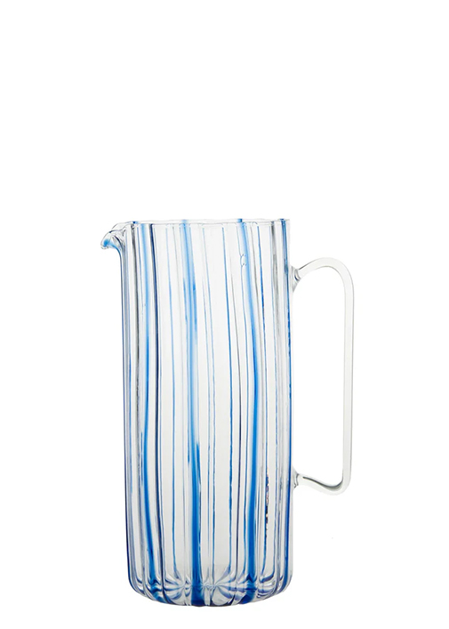 Serlio Loos Blue Stripe Glass Pitcher