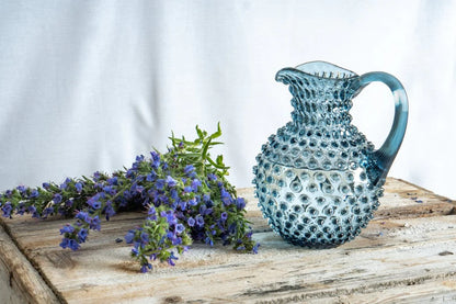 Misty Blue Hobnail Jug 1L