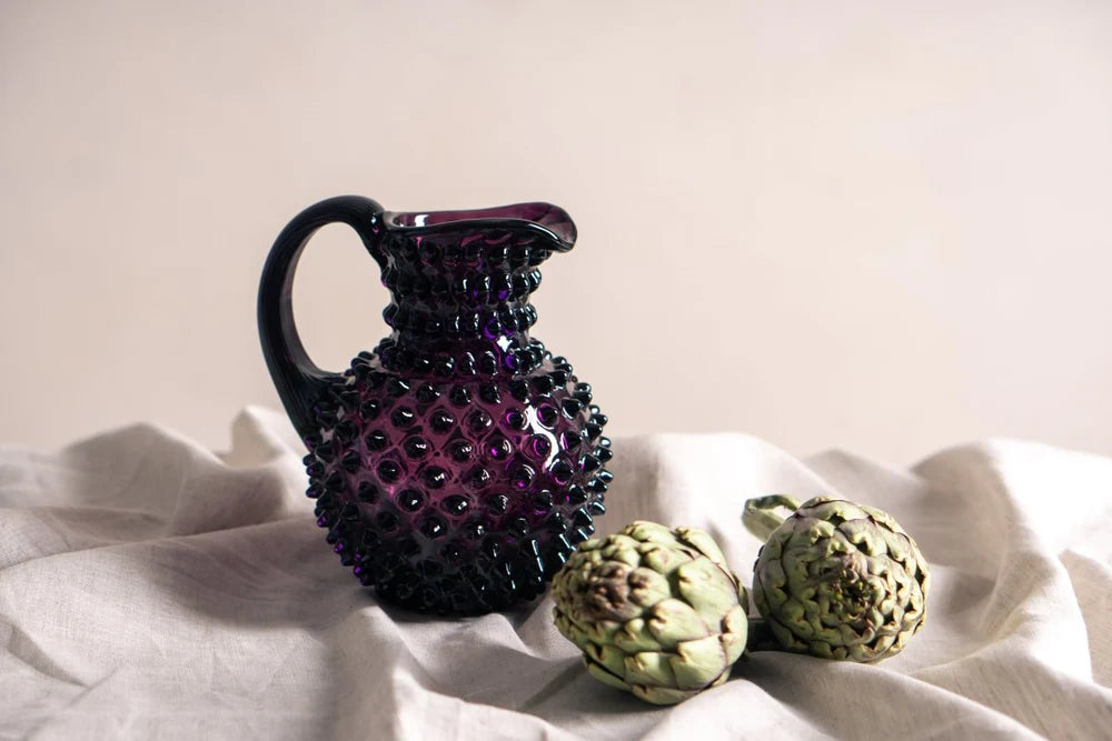 Violet Hobnail Jug 1L
