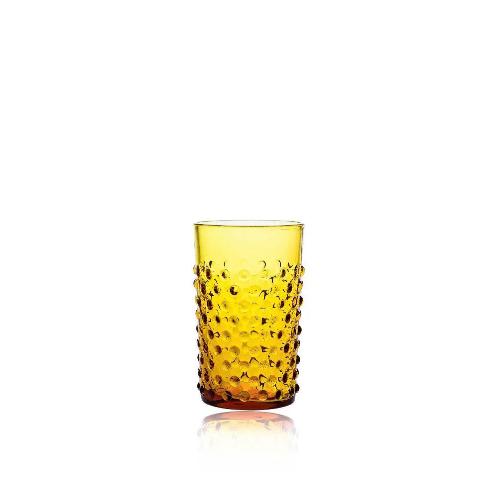 Amber Hobnail Tumblers set of 4