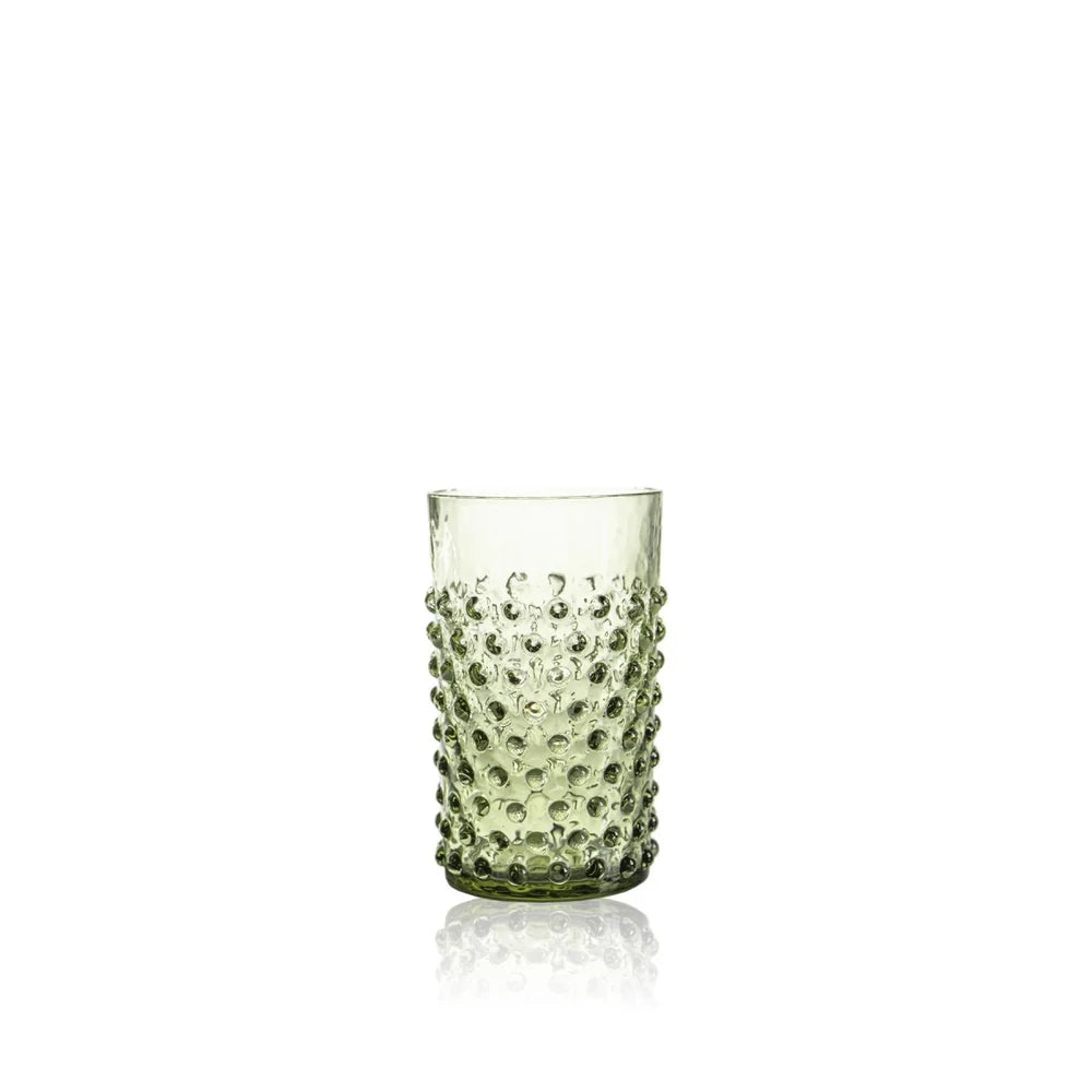 Olive Green Hobnail Tumblers Set of 6