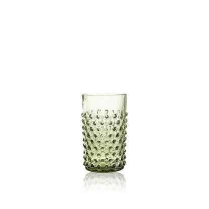 Olive Green Hobnail Tumblers Set of 6
