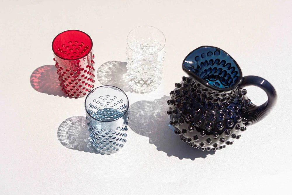 Blue Smoke Hobnail Tumblers set of 4