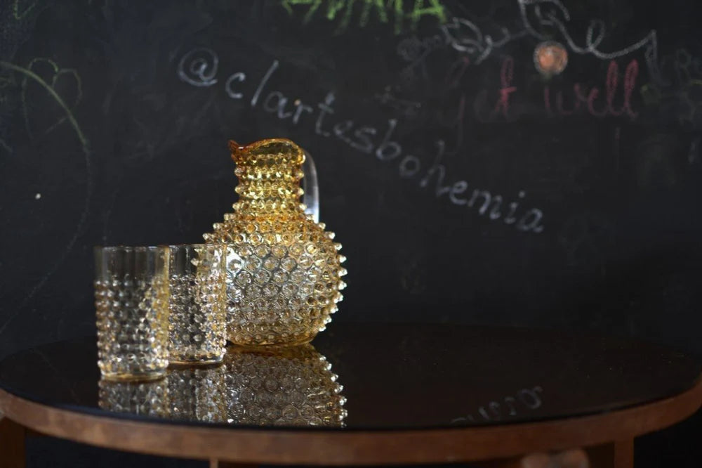 Underlay Amber Hobnail Tumblers Set of 4