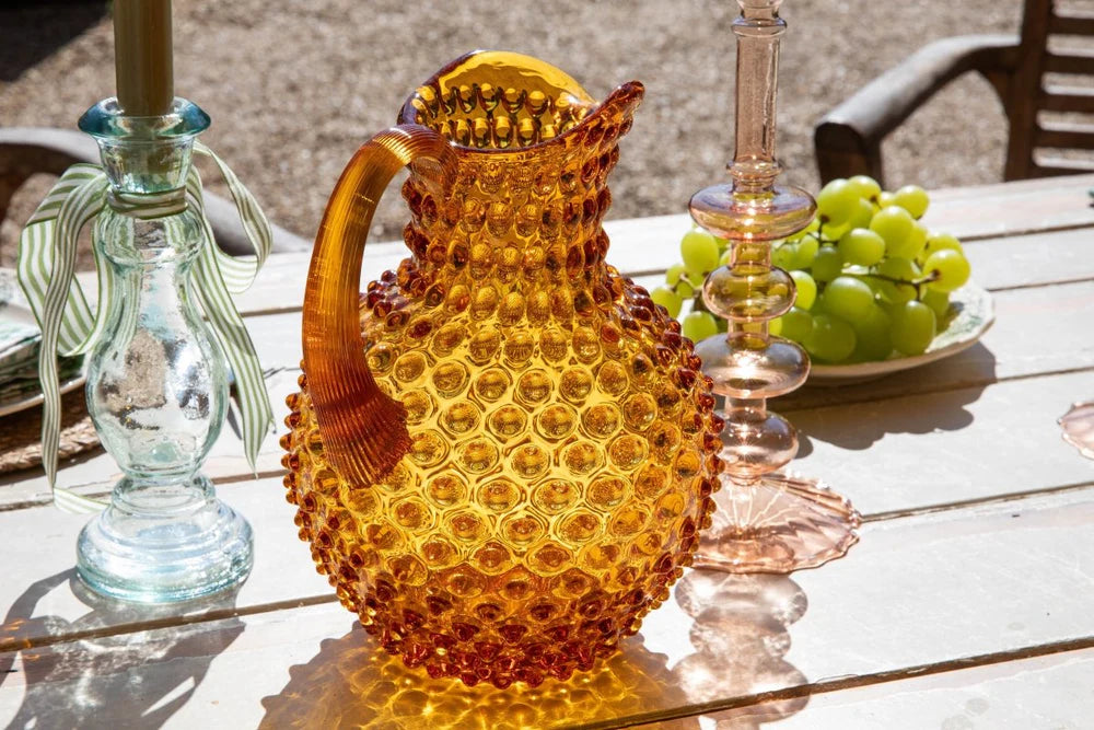 Amber Hobnail Jug