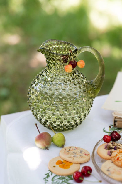 Olive Green Hobnail Jug 1L