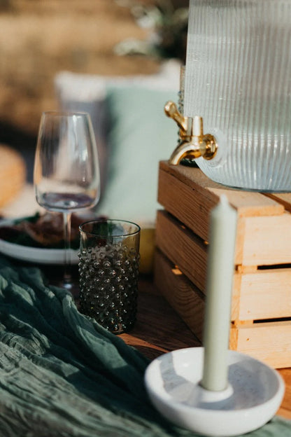 Olive Green Hobnail Tumblers Set of 6