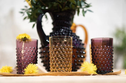 Violet Hobnail Tumblers Set of 4
