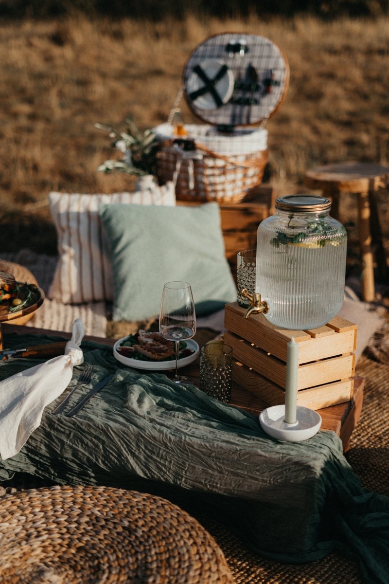 Olive Green Hobnail Tumblers Set of 6