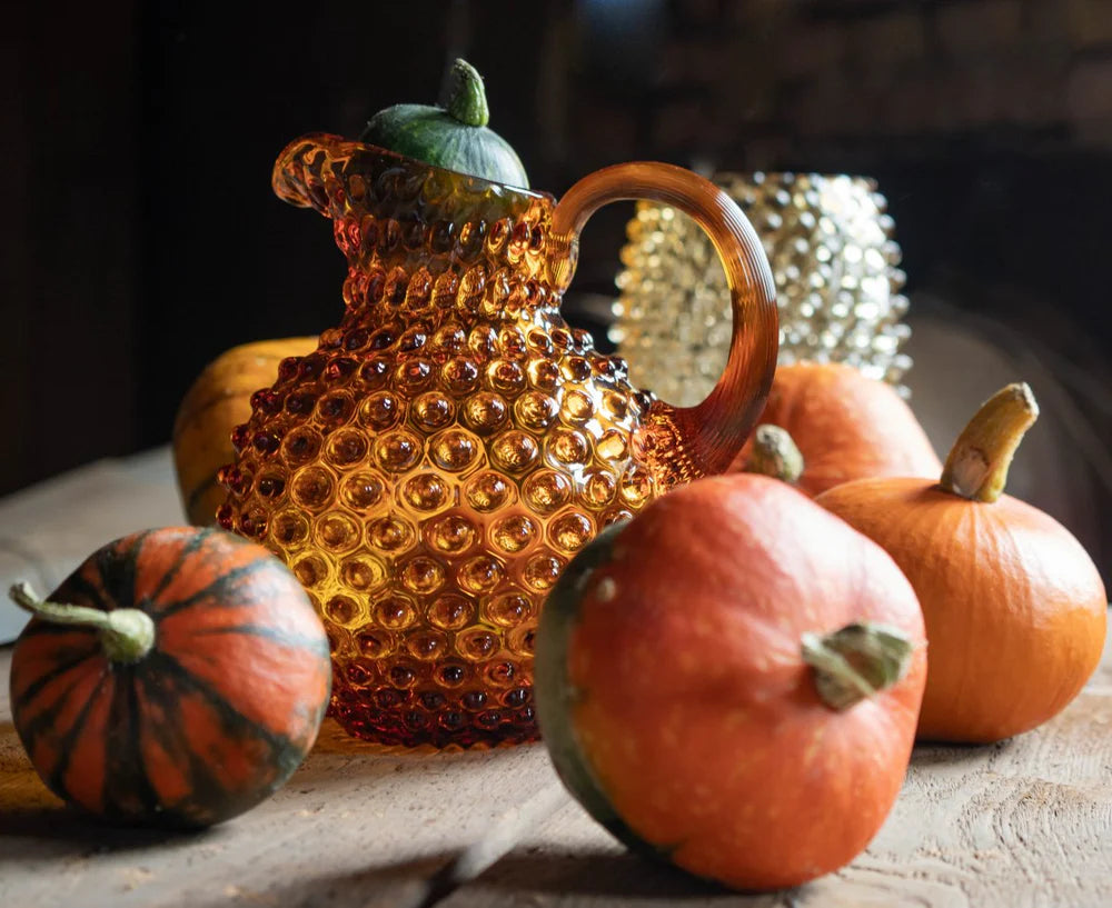 Amber Hobnail Jug