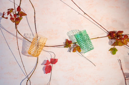 Underlay Amber Hobnail Tumblers Set of 4