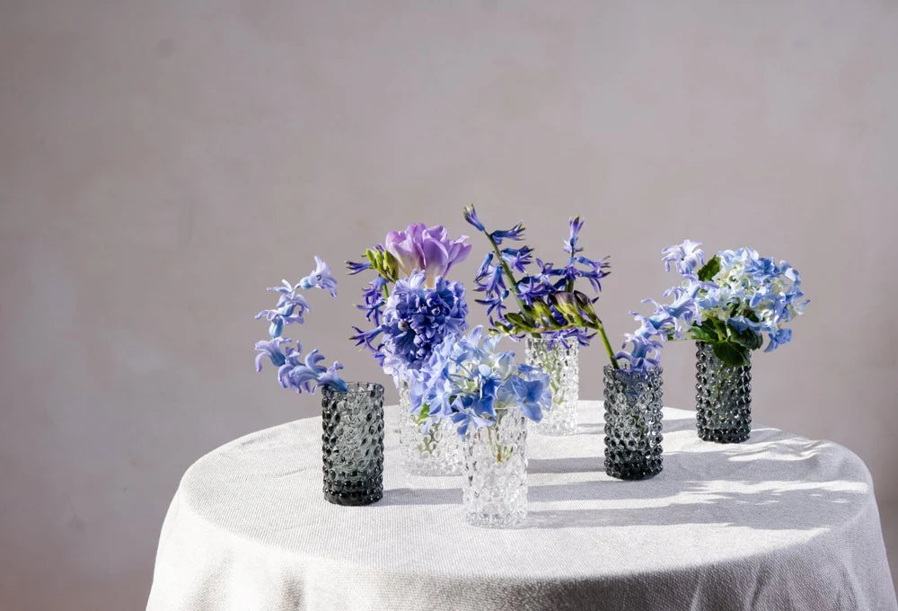 Grey Smoke Hobnail Bud Vase