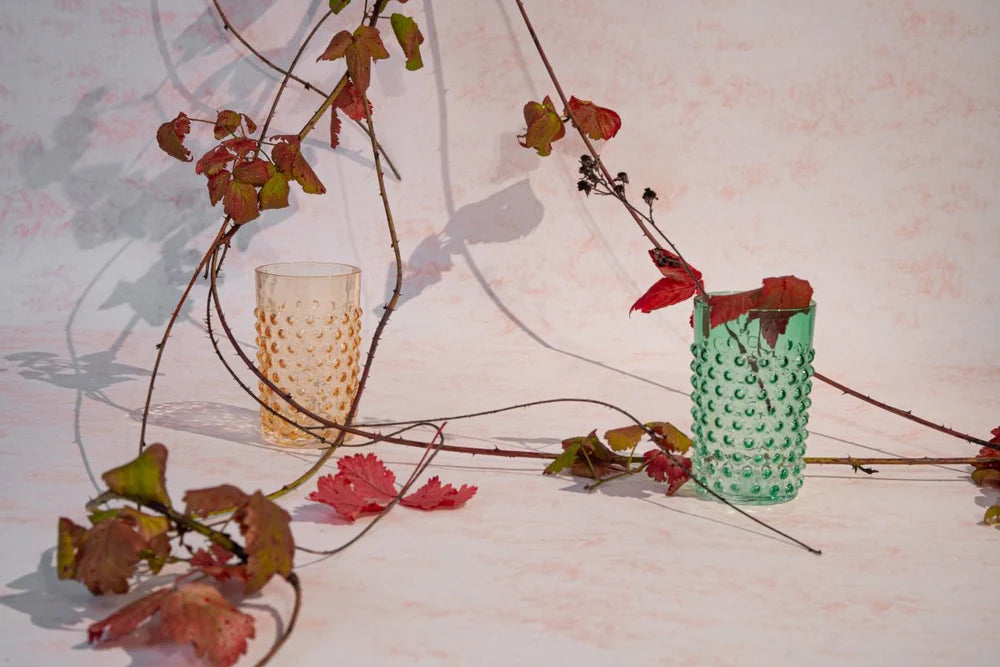 Underlay Amber Hobnail Tumblers Set of 4