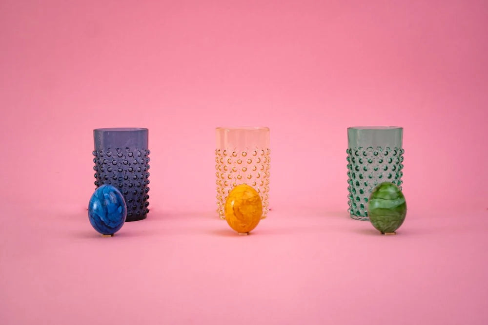 Underlay Amber Hobnail Tumblers Set of 4